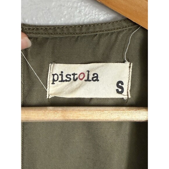 Pistola Ysabel Olive Green Sleeveless Jumpsuit Size S 100% Tencel Spring Summer - Picture 11 of 16
